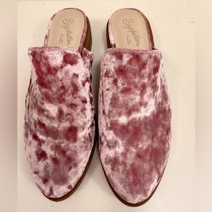 Seychelles Women's Blush Velvet Mules size 6